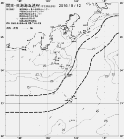 一都三県漁海況速報、関東・東海海況速報(2016/08/12)