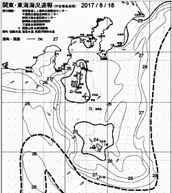 一都三県漁海況速報、関東・東海海況速報(2017/08/18)