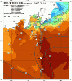 関東・東海海況速報/伊豆諸島海域(2015/08/08)