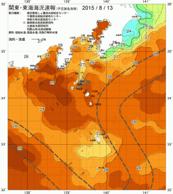 関東・東海海況速報/伊豆諸島海域(2015/08/13)