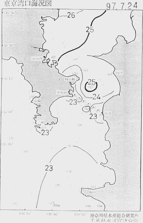 海況図, 東京湾口海況図 検索結果, (水温分布 等を図示)