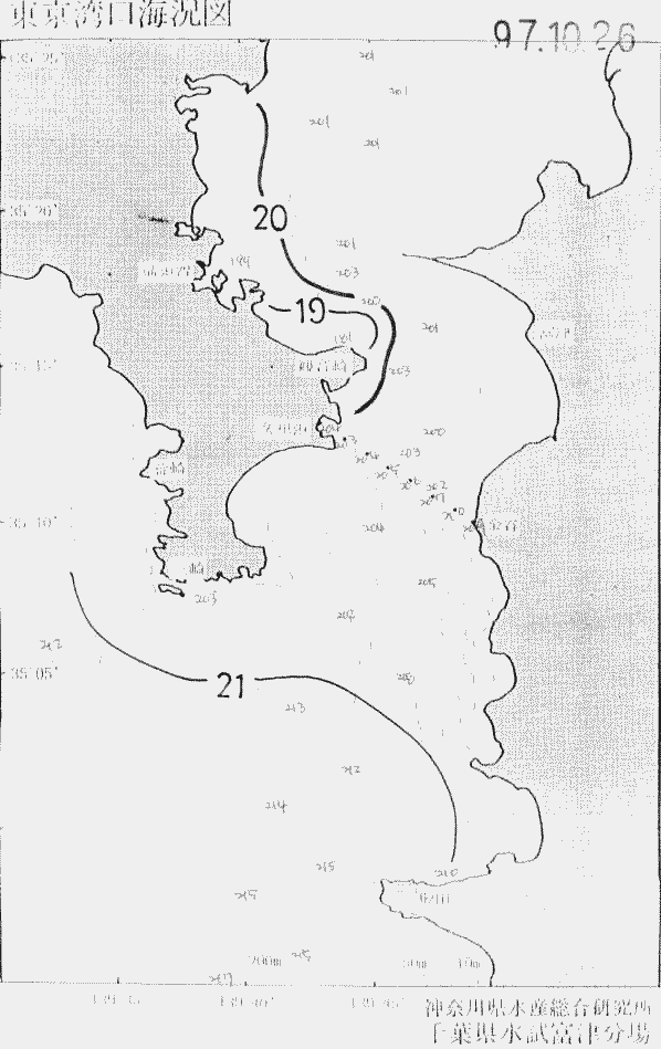 海況図, 東京湾口海況図 検索結果, (水温分布 等を図示)