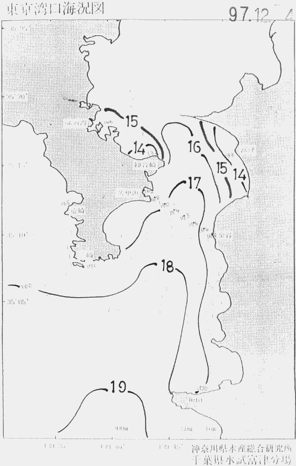 海況図, 東京湾口海況図 検索結果, (水温分布 等を図示)