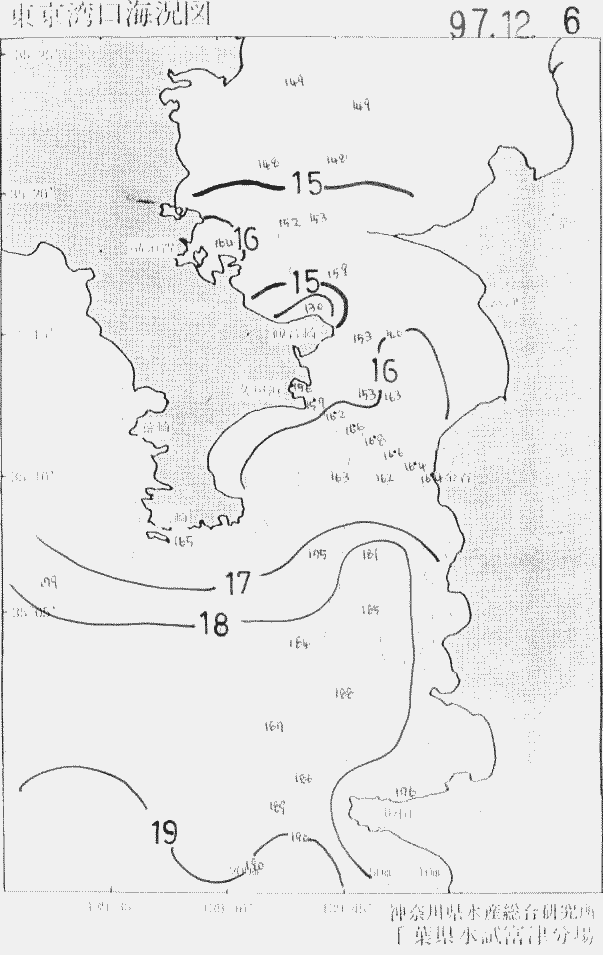 海況図, 東京湾口海況図 検索結果, (水温分布 等を図示)