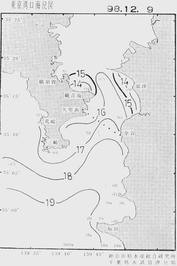海況図, 東京湾口海況図 検索結果, (水温分布 等を図示)