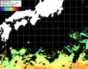 ひまわり人工衛星:黒潮域,18:59JST,1時間合成画像